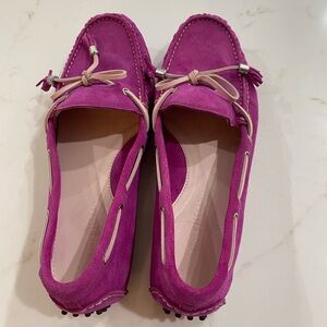 Cole Haan pink suede drivers.